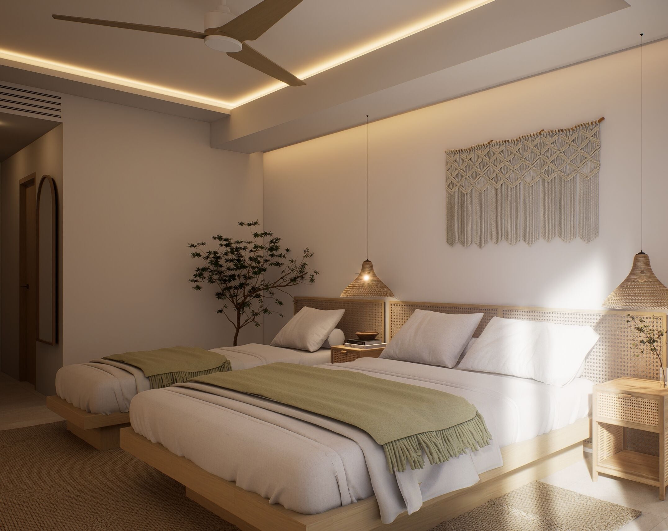 Habitació doble Deluxe, balcó, vistes al parc | Minibar, caixa forta a l'habitació i escriptori 