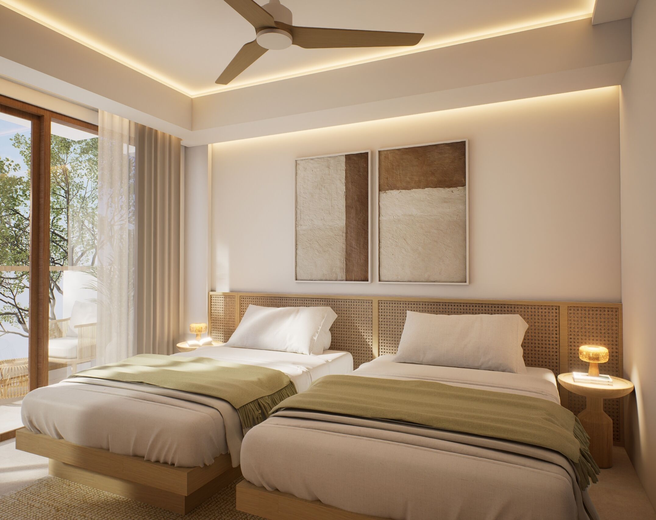 Minibar, caja de seguridad en la habitación y escritorio 