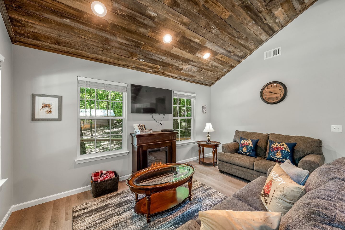 TV, fireplace, DVD player