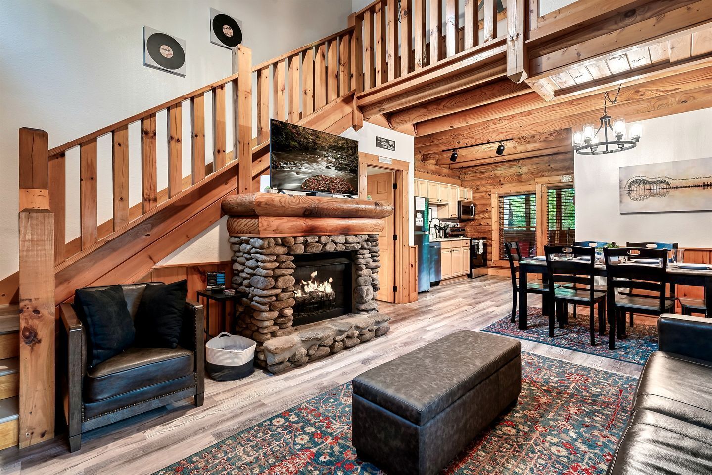 TV, fireplace, video games