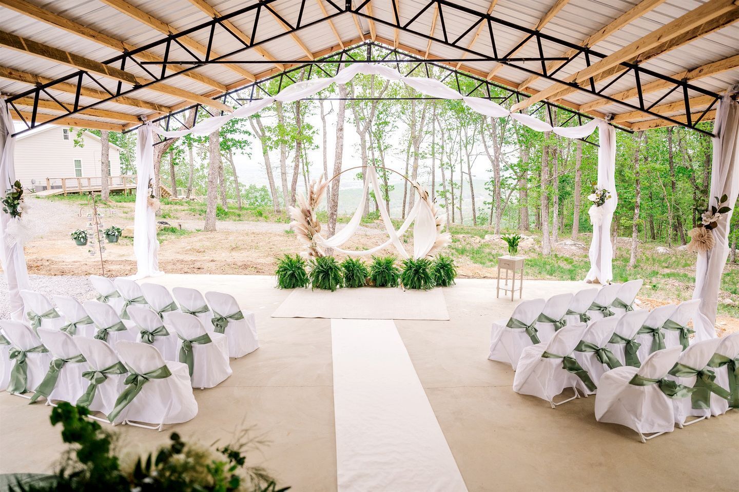 Outdoor banquet area
