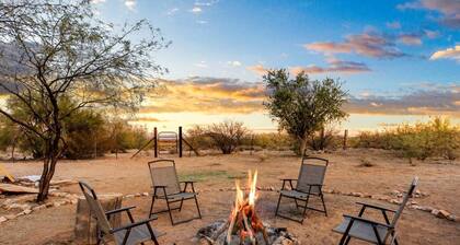 Scenic Desert Ranch Casita with Private Terraces near Saguaro National Park – Marana, Arizona