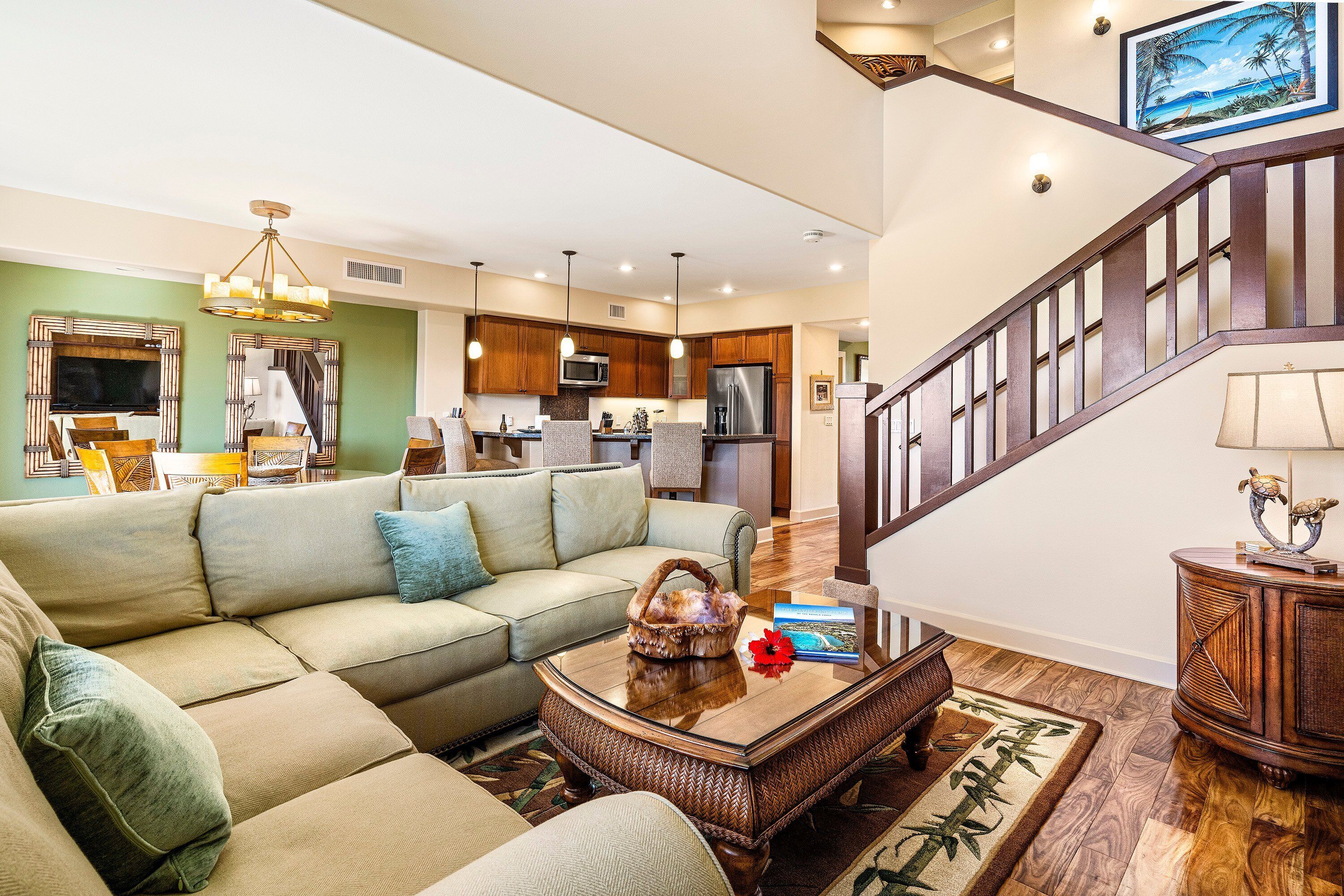 Stadtwohnung, Mehrere Betten, Veranda, Meerblick (Halii Kai 8G) | Wohnbereich