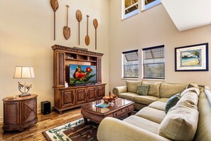 Townhome, Multiple Beds, Lanai, Ocean View (Halii Kai 8G) | Living area - Amazing Ocean, Golf & Sunset Views Great Location Private Bbq! - Vrkcv (Waikoloa)