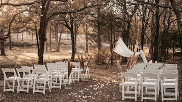 Outdoor banquet area