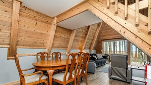 Unclassified image, 5 of 31, button - Lakefront A-Frame with Lofted Interior Ideal for Outdoor Activities in Michigan (Au Gres)