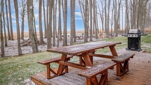 Unclassified image, 2 of 31, button - Lakefront A-Frame with Lofted Interior Ideal for Outdoor Activities in Michigan (Au Gres)