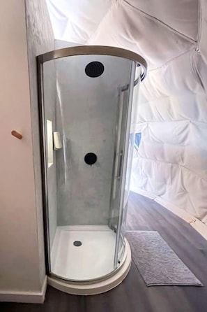 Secador de cabelo, toalhas de banho, sabonete, shampoo