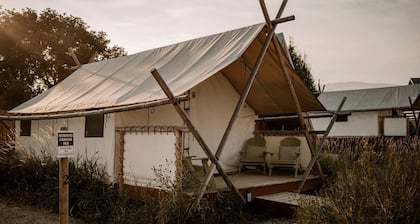 Incredible Safari Tent on a Boutique Glampground for a Fantastic Getaway in Emigrant, Montana