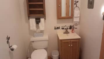 Towels, soap, shampoo, toilet paper