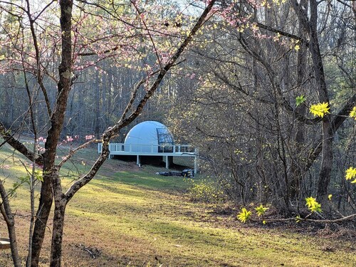 Fiberglass Geodesic Dome on a Hundred Acres of Private Woodlands near Lake Sinclair, Georgia
