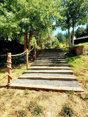 Property grounds - Peaceful Dog-Friendly Cabin Rental with River Access for Glamping in Northern California (Guerneville)