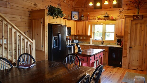 Unclassified image, 1 of 61, button - Stunning Log Cabin with Views of Mt. Mitchell near Asheville, North Carolina (Black Mountain)