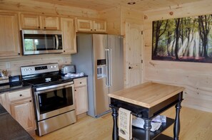 Private kitchen - Serenity Awaits: Secluded Cabin Rental in Black Mountain, North Carolina (Black Mountain)