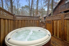 Unclassified image, 2 of 75, button - Gorgeous Spacious Log Cabin with Hot Tub Surrounded by Trees and Close to Broken Bow Lake in Hochatown, Oklahoma (Hochatown)