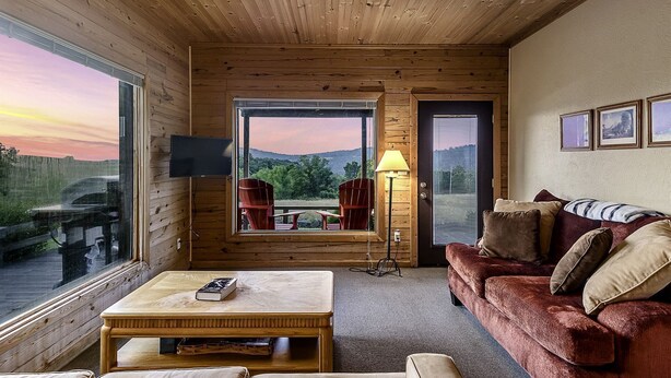 Fireplace - Cozy Cabin with Hot Tub and Incredible Views in Compton, AR (Compton)