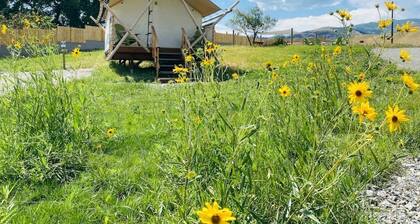 Beautiful Safari Tent with Wonderful Glampground Amenities near Yellowstone National Park in Emigrant, Montana