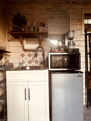 Private kitchen - Cool Container by Canyon Lake Perfect For Relaxation Near Guadalupe River and Austin, Texas (Canyon Lake)