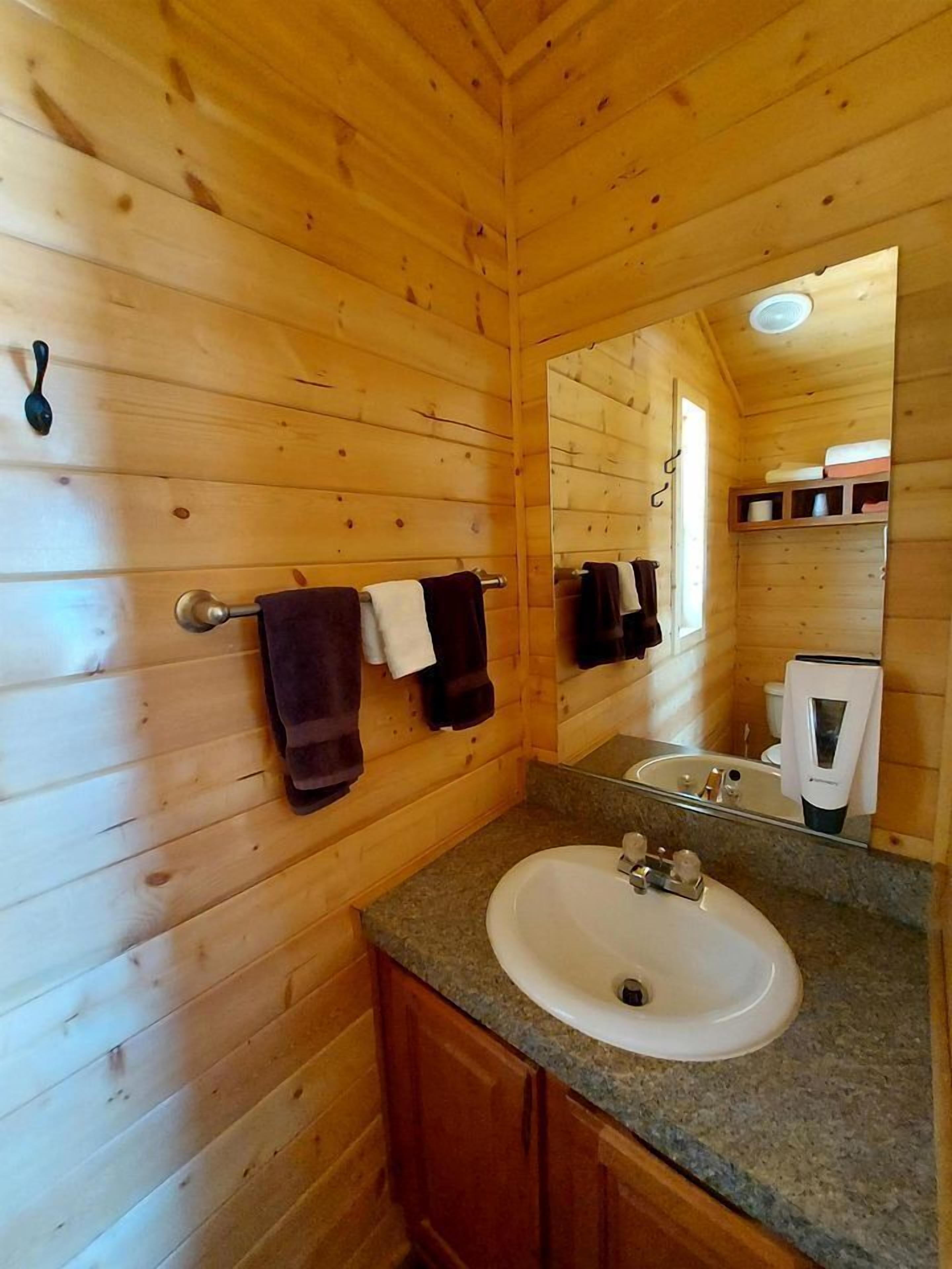 Towels, soap, shampoo, toilet paper