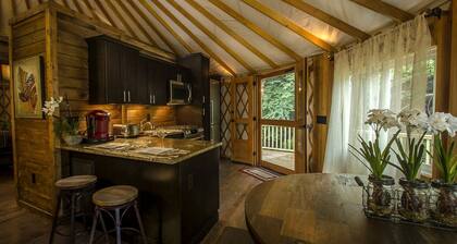 Creekside Secluded Yurt with Jacuzzi in Topton, North Carolina