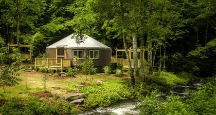 Creekside Secluded Yurt with Jacuzzi in Topton, North Carolina
