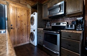 Private kitchen - Cozy Lakefront Cabin with Private Boat Dock and Spacious Porch in Topton, North Carolina (Topton)