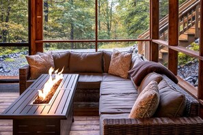 Interior - Tiny Luxury Getaway: Cabin in Todd, North Carolina with Hot Tub, Scenic Views, and Lounge Perfection (Todd)