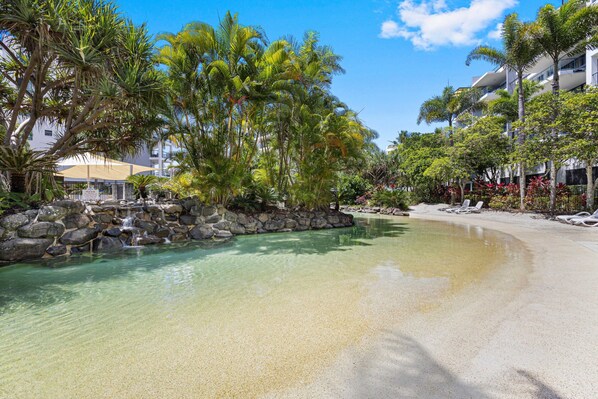 Apartment | Pool | Outdoor pool - Beachside 2-bed With Pools, Gym, BBQ and Parking (Sunshine Coast)