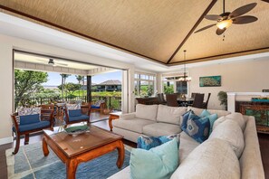 House, Multiple Beds, Lanai, Mountain View (Ka Milo 226 at Mauna Lani Resort) | Living area - Private Beach Access Includes Concierge Outdoor Spacious Lanai! (Kamuela)
