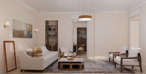 Desk, laptop workspace, blackout drapes, soundproofing - Livin Apart Hotel (Baku)