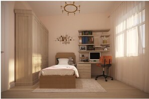 Desk, laptop workspace, blackout drapes, soundproofing - Livin Apart Hotel (Baku)