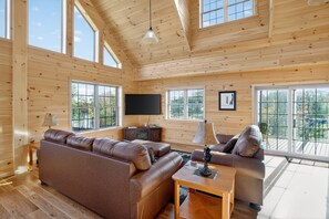 Cabin, 3 Bedrooms | Living area - Peaceful Lakefront Cabin In The Catskills 3 Bedroom Cabin (Coxsackie)
