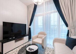 TV - Free housekeeping visits during your stay - StayShort - 1BR in Al Barsha sleeps 2 with Private Balcony! (Al Barsha South)