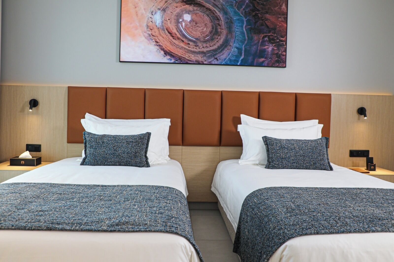 Deluxe Twin Room, City View | In-room safe, desk, blackout drapes, iron/ironing board