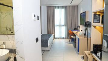 Superior Double Room, City View | In-room safe, desk, blackout drapes, iron/ironing board