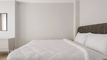 Tabla de planchar con plancha, wifi gratis, ropa de cama