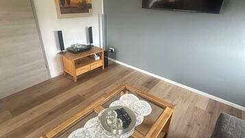 Fernseher, DVD-Player, Stereoanlage