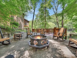 Terrace/patio - River's Edge Retreat | Hot Tub, Fire Pit, Pet-Friendly! (Sevierville)