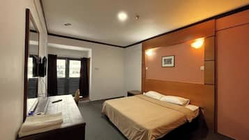 Blackout curtains, iron/ironing board