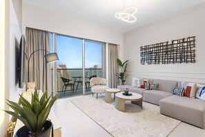 TV - Skyline Splendor 2bedroom with Burj Khalifa View (Downtown)