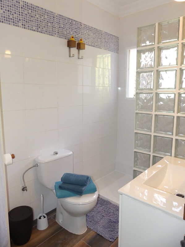 A bathroom with a toilet, bidet, and a window. - Holiday Home 'Monte Azul' with Private Pool, Wi-Fi and Air Conditioning (Benajarafe)