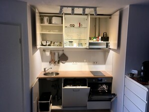 Fridge, oven, stovetop, dishwasher - Zaunkönig Apartment, 35 m², Living/Sleeping Area, Max. 2 Guests (Beuren)