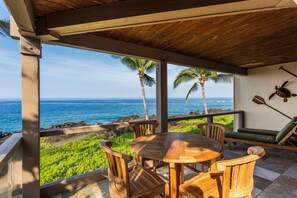 Condo, Multiple Beds, Lanai, Ocean View (Surf and Racquet 1206) | Outdoor dining - Exquisite Oceanfront Beautifully Upgraded Corner Unit - Vrkcv (Kailua-Kona)