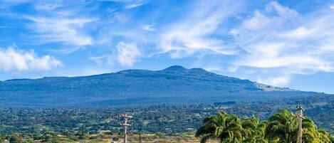 A mountainous landscape with a clear sky.