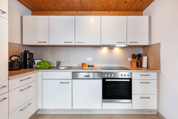 Fridge, oven, stovetop, dishwasher