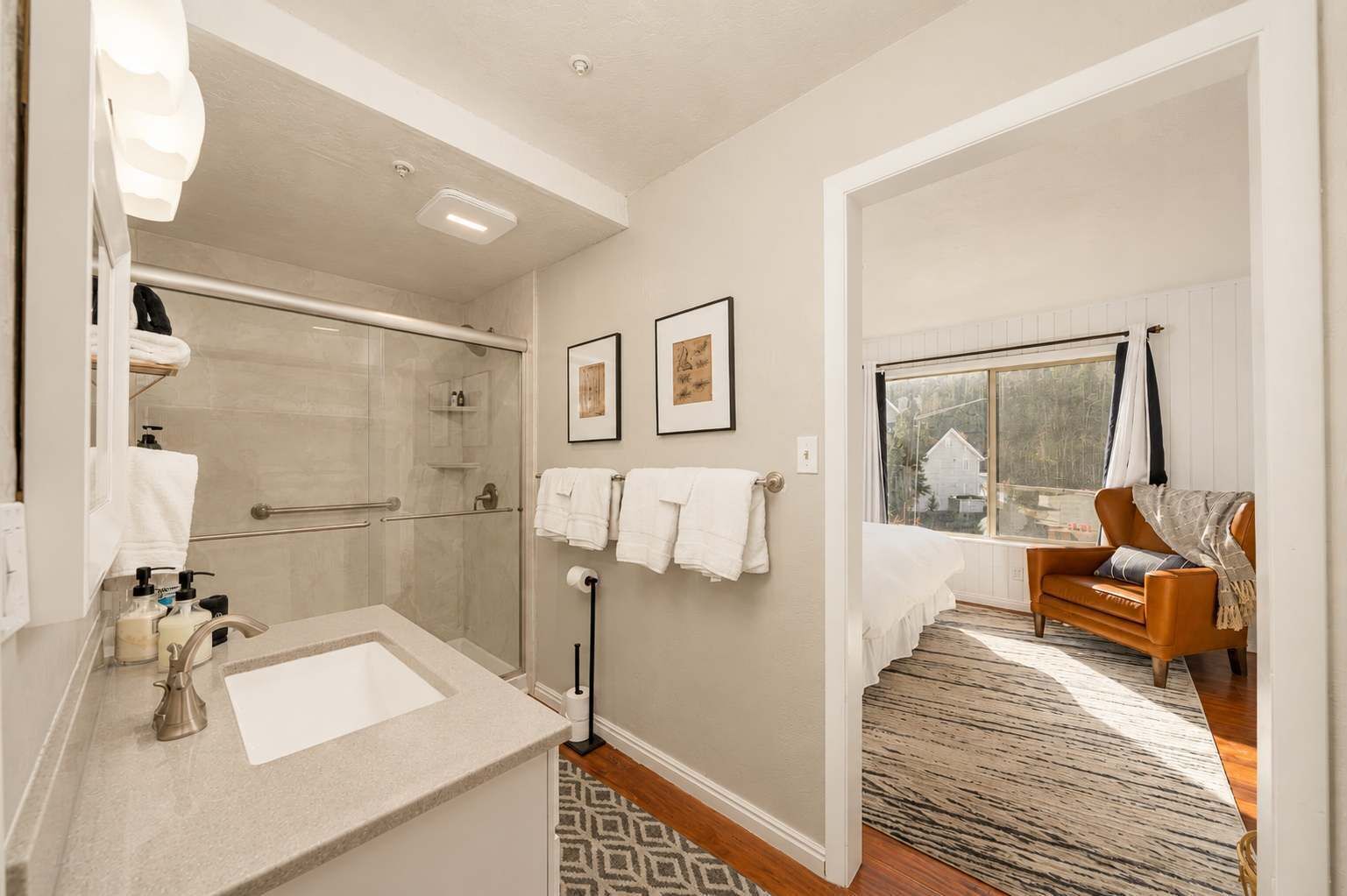 Shower, hair dryer