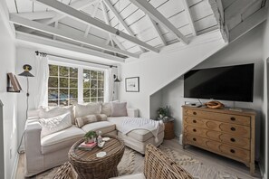 TV, fireplace - Cityside Sanctuary: Pool, Game Room, Steps to Town! (St. Augustine)