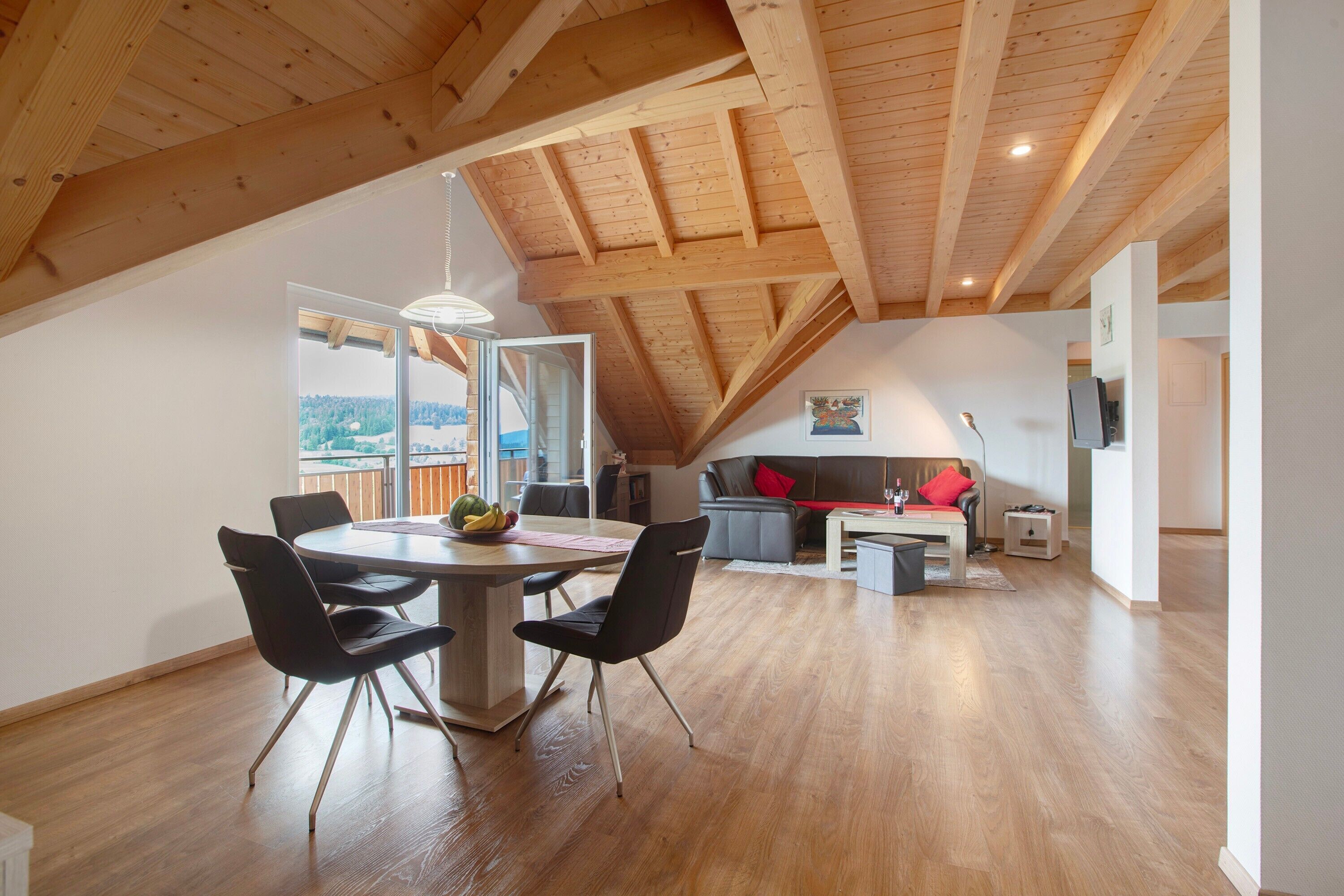 Tv, ett bordtennisbord och en stereo