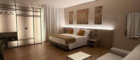 In-room safe, desk, laptop workspace, soundproofing