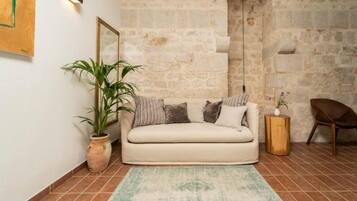 Huis (Historic Han Hideaway Double Room) | Woonkamer | Een 32-inch flatscreentelevisie met satellietzenders